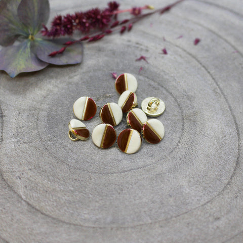 Boutons Wink Off-White - Rust / Crispy Brownie x 50