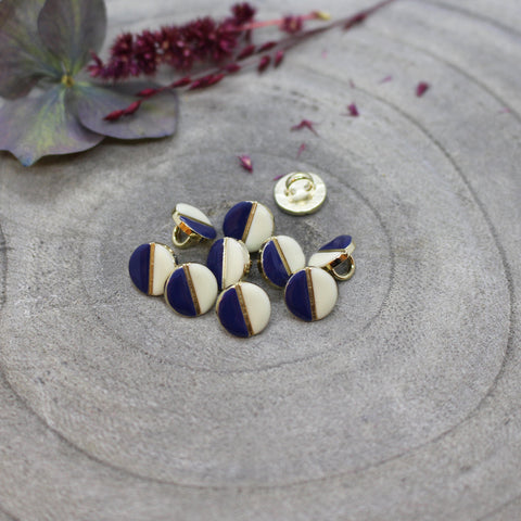 Wink Buttons Off-White - Cobalt x 50