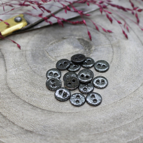 Glitter Buttons - Black x 50