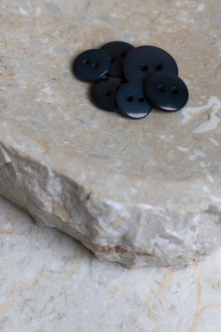 Classic Shine Buttons - Night/Deep Charcoal x 50