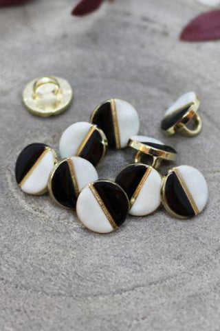 Wink Buttons Black - Sage x 50