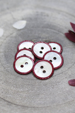 Boutons Glitz - Amarante x 50