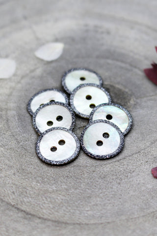 Glitz Buttons - Night/Deep Charcoal x 50