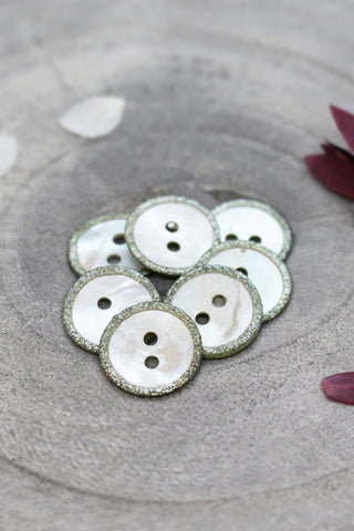 Glitz Buttons - Sage x 50
