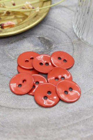 Glossy Buttons - Poppy Tangerine x 50