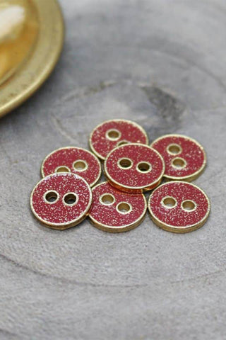 Joy Glitter Buttons - Terracotta x 50