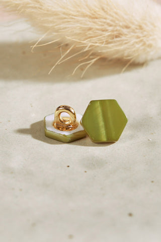 Quartz Buttons - Matcha Leaf x 50