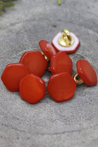 Boutons Quartz - Poppy Tangerine x 50