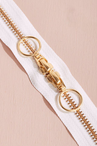 Gold Double Slider Zipper - 40 cm